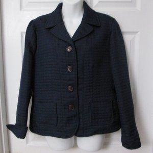Vintage HARVE BENARD Navy Blue Quilted Jacket Blazer (12P)